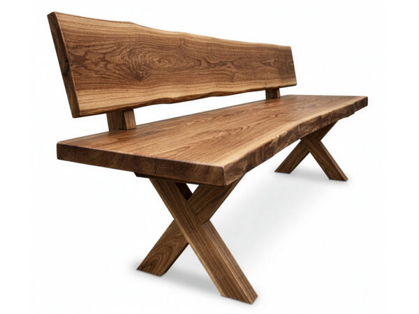 fulton live edge bench with back