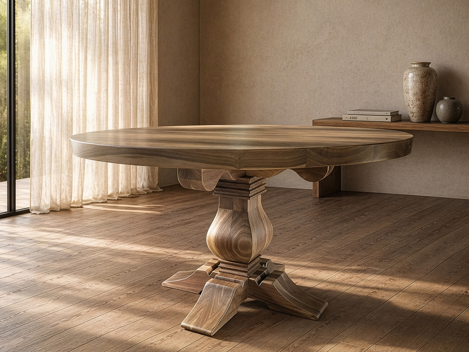 frassati round pedestal custom dining table