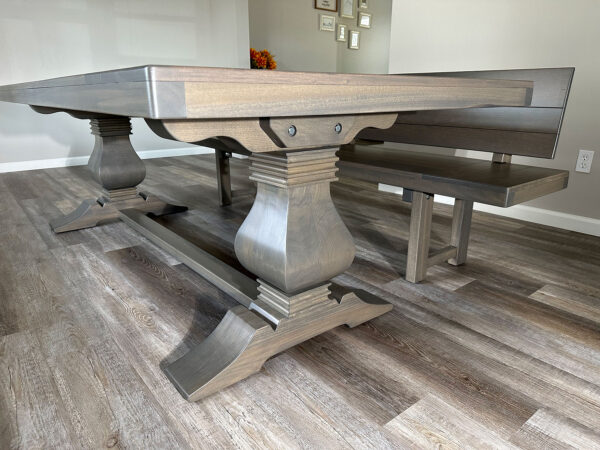 the frassati trestle farmhouse table rustic grey