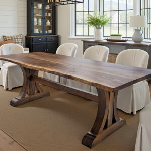 joseph trestle custom live edge dining table