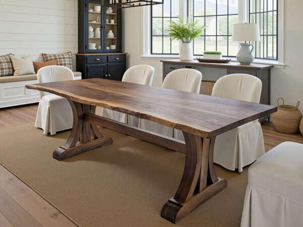 joseph trestle custom live edge dining table