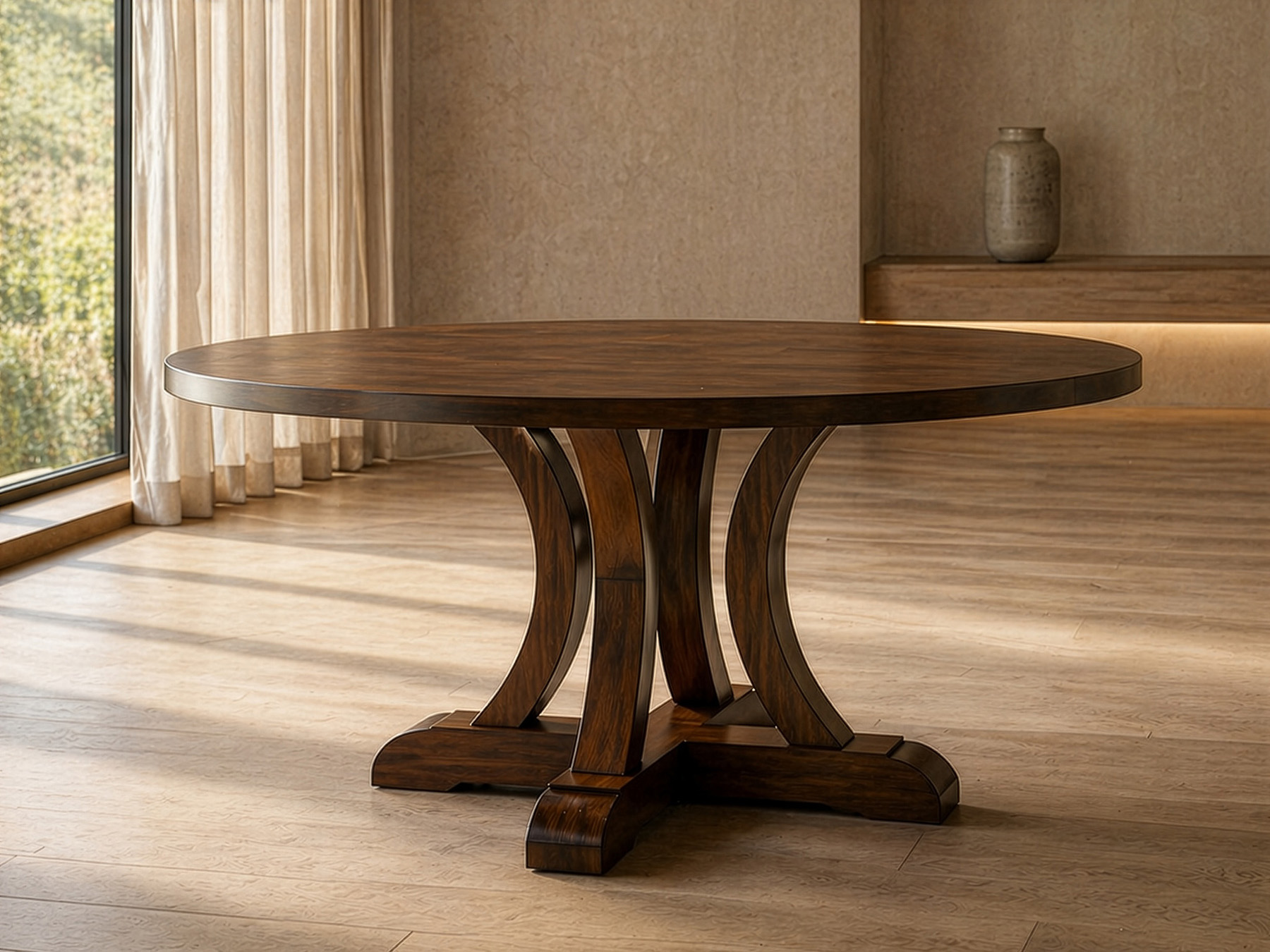 joseph round pedestal custom dining table