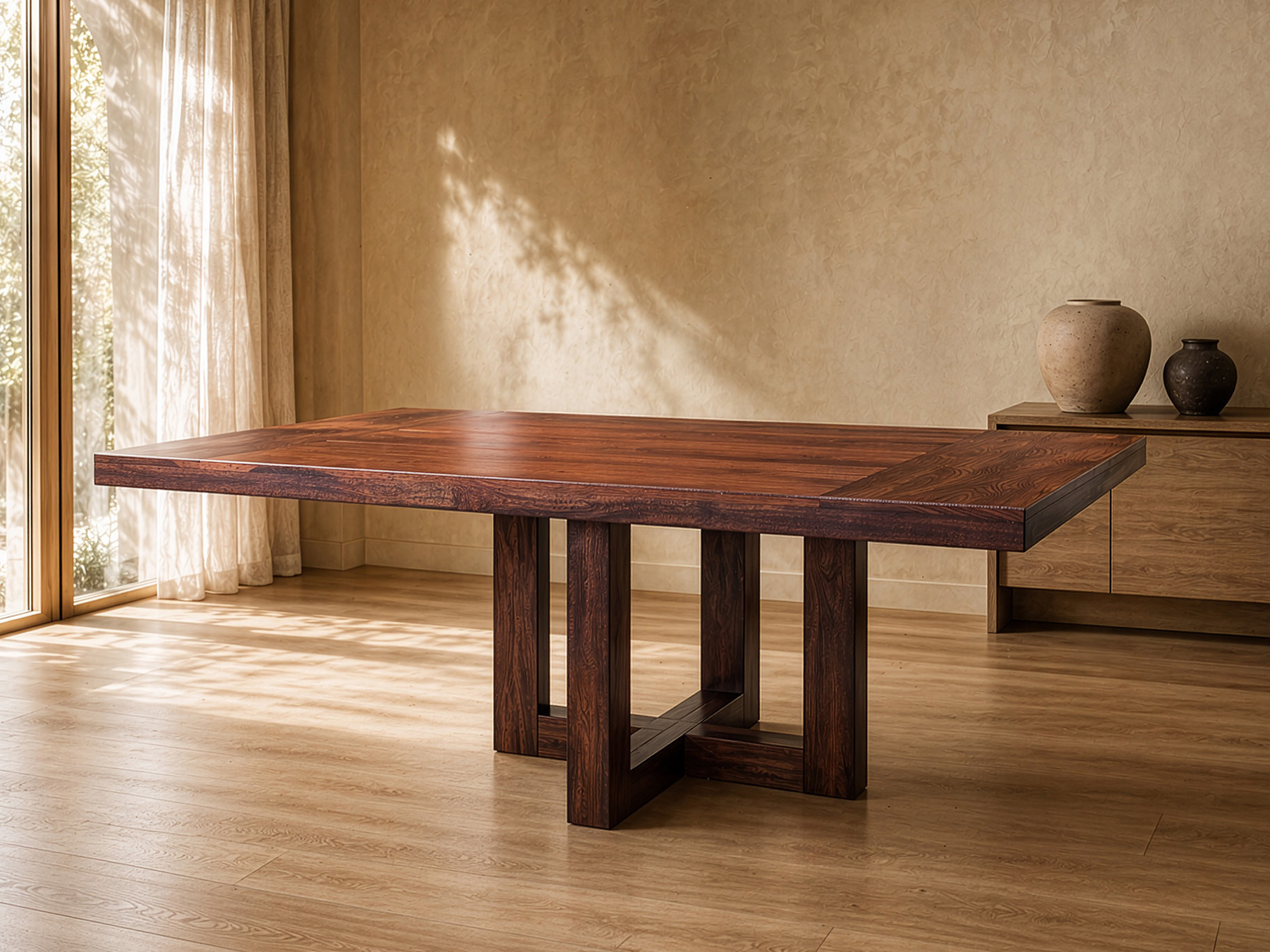 pio pedestal custom dining table