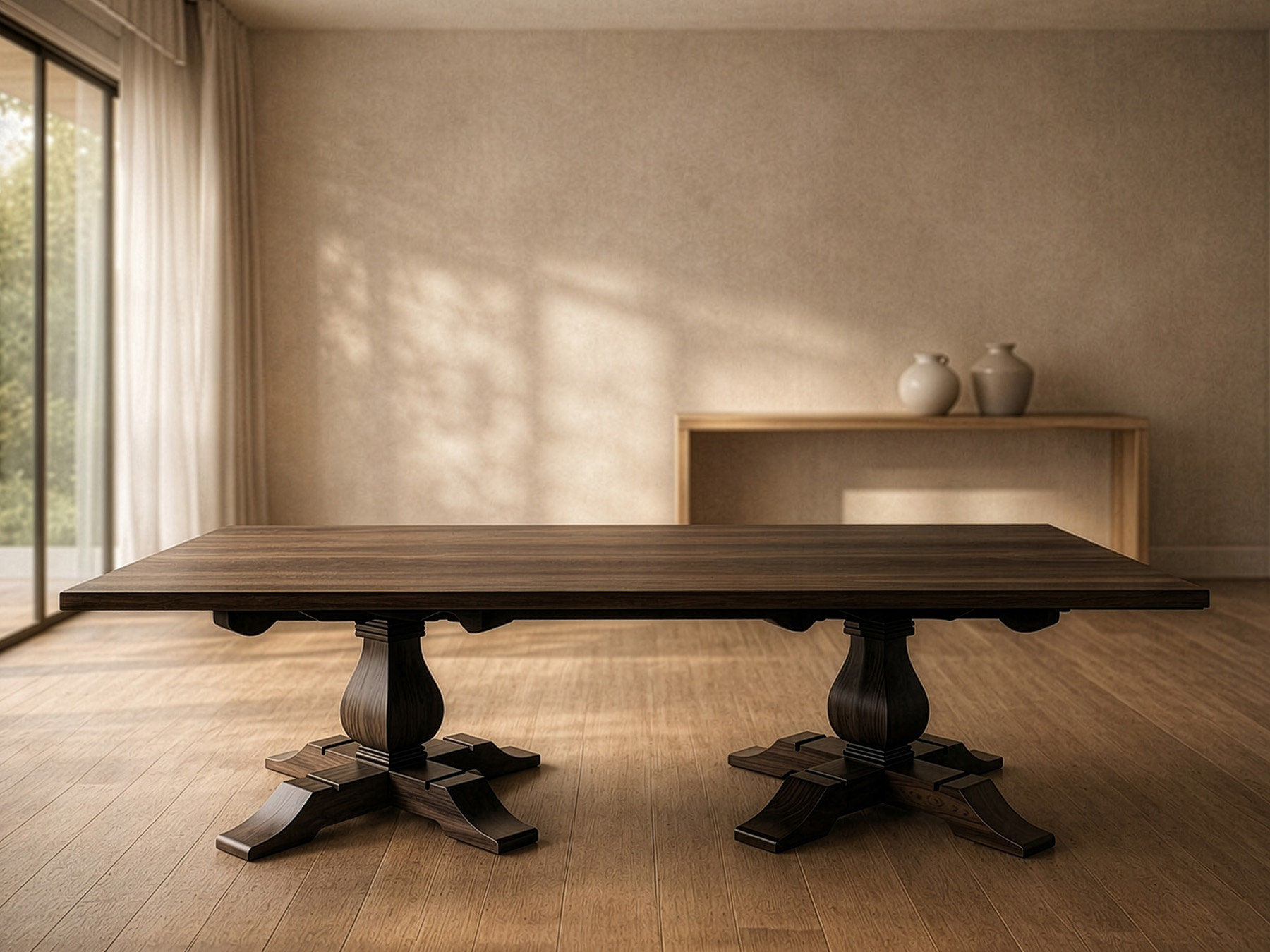 frassati double pedestal custom dining table