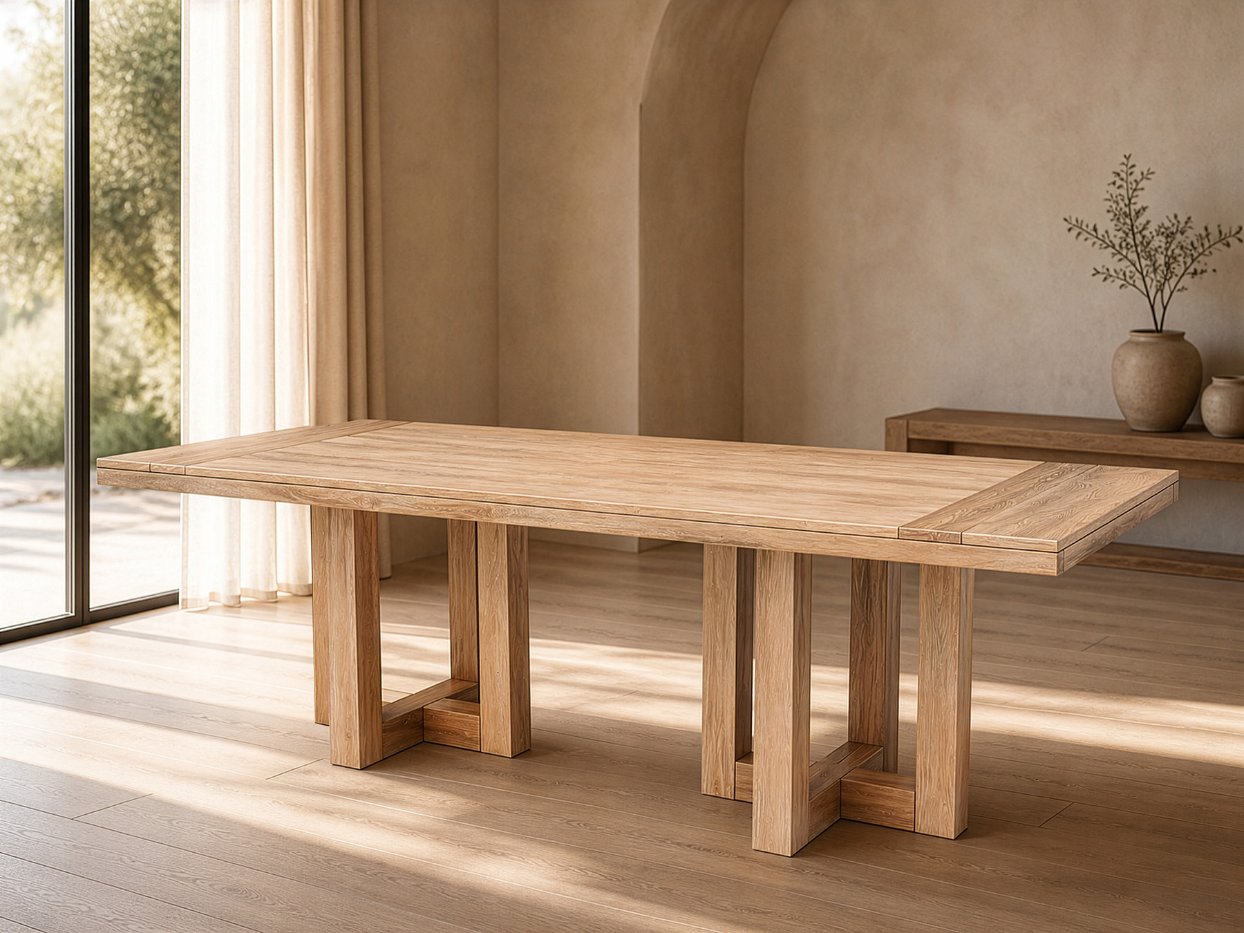pio double pedestal custom dining table