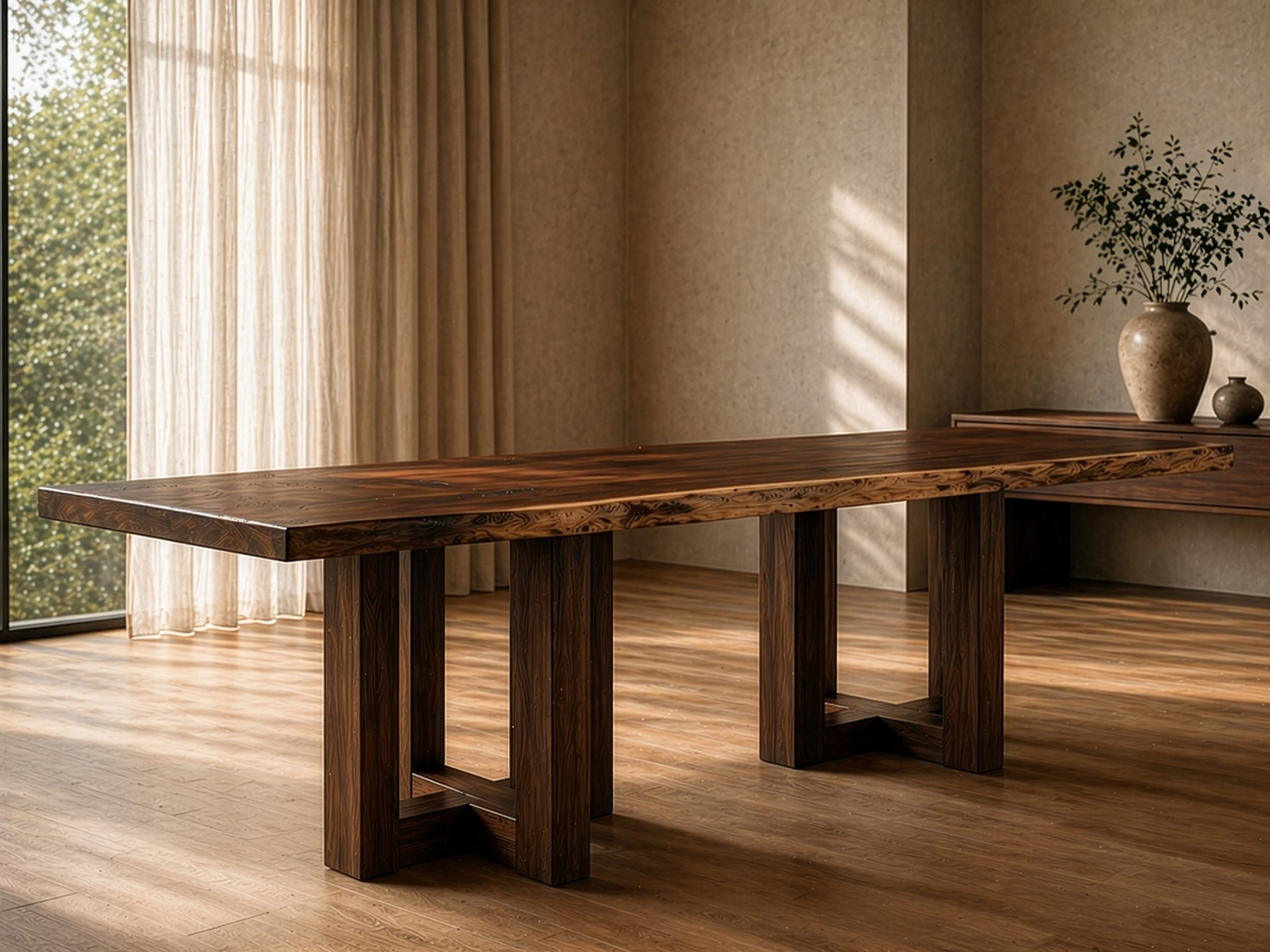 pio double pedestal custom dining table