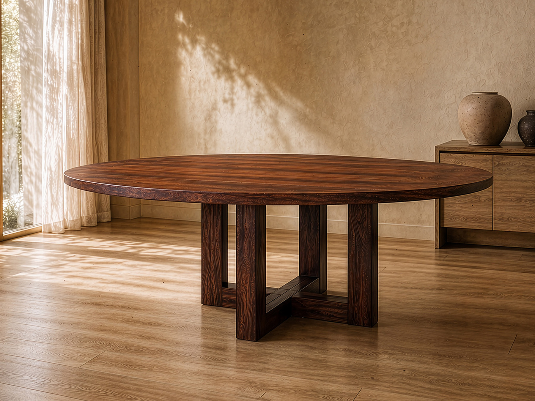 pio round pedestal custom dining table