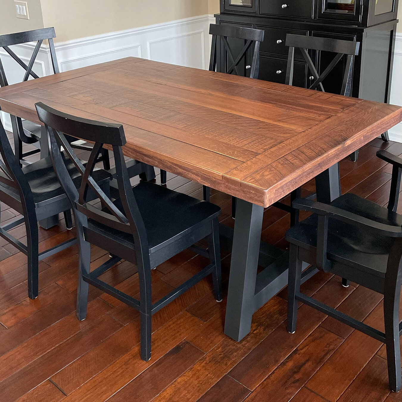 the clare trestle two tone custom farmhouse table the clare trestle two tone custom farmhouse table
