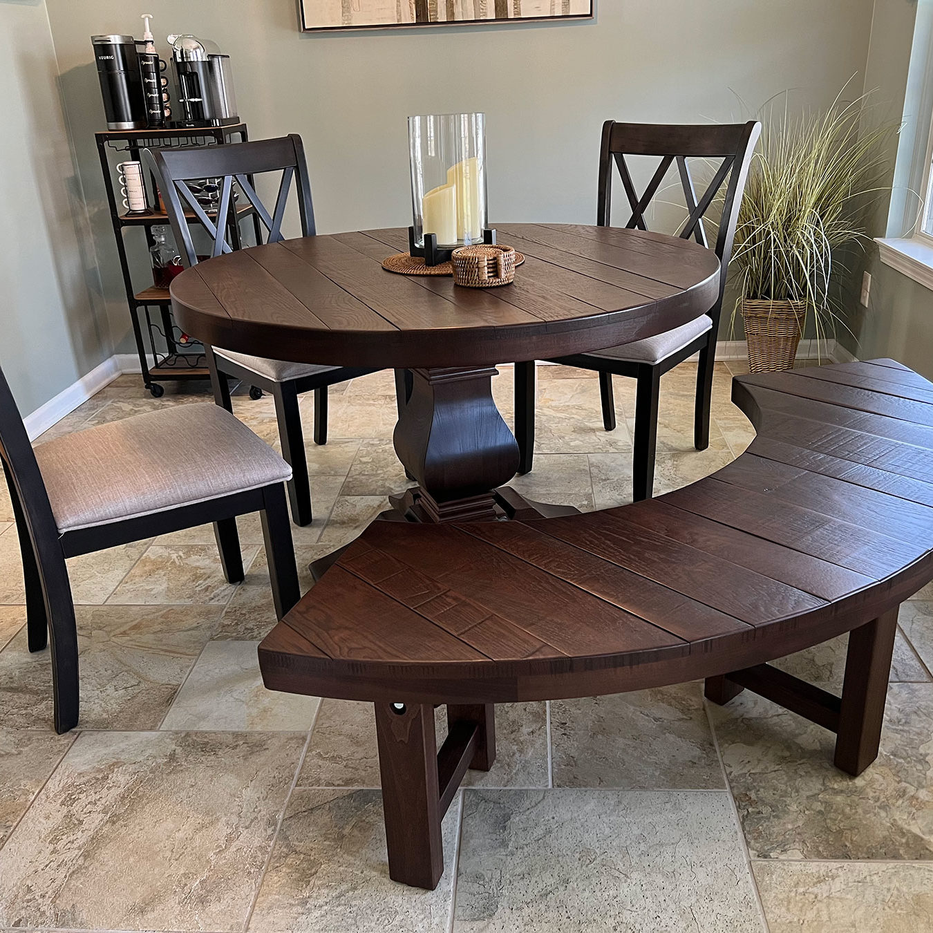 the frassati round pedestal farmhouse table