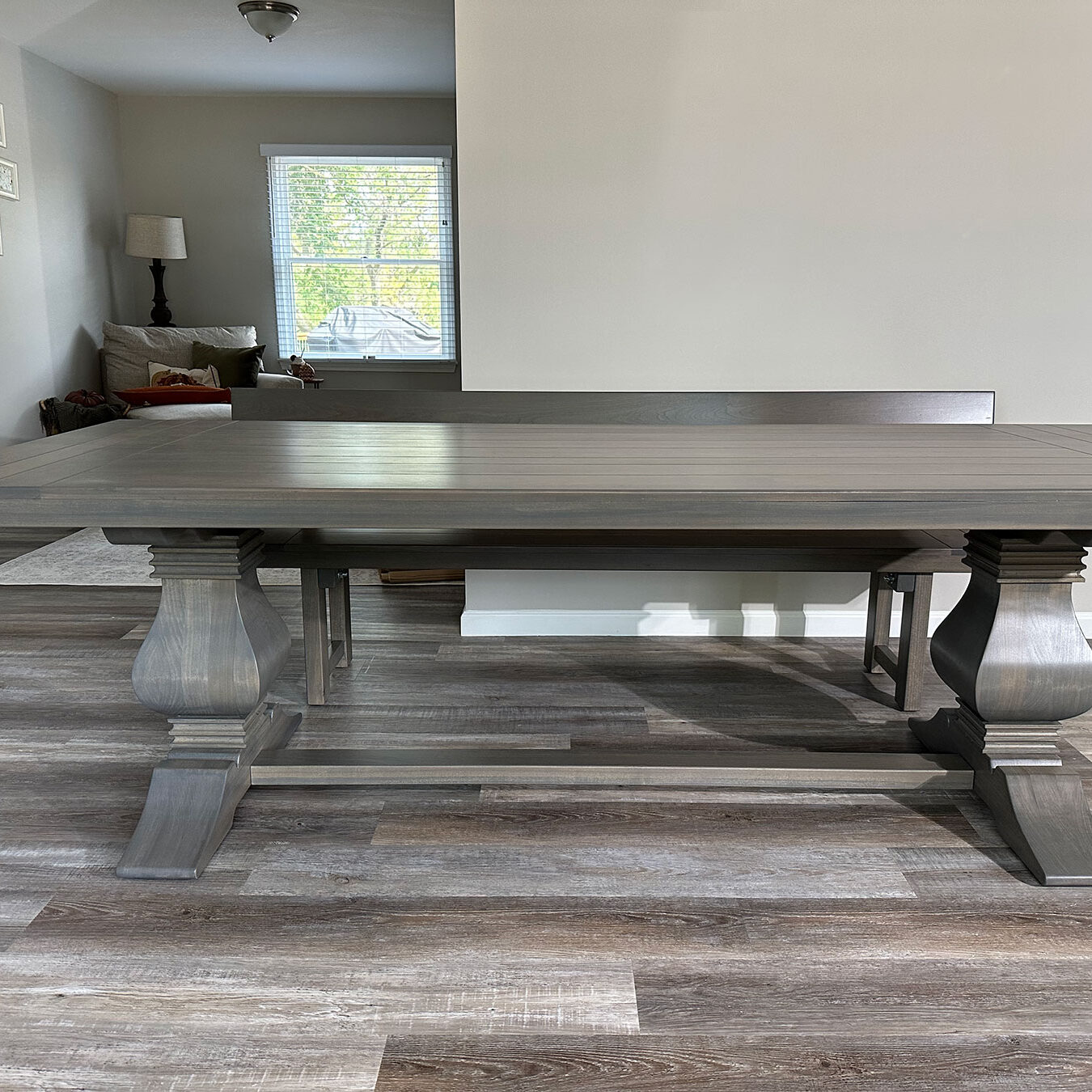 the frassati trestle farmhouse table rustic grey